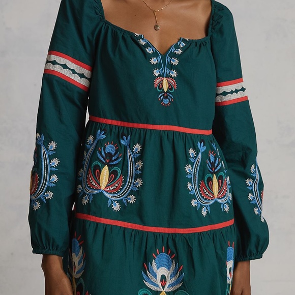 Anthropologie Dresses & Skirts - Anthropologie Let Me Be Embroidered Tunic Dress Boho Bohemian Size L